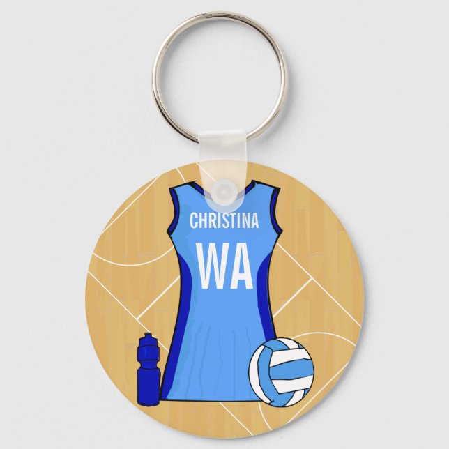 Unique Personalised Netball Custom request Key Ring (Front)