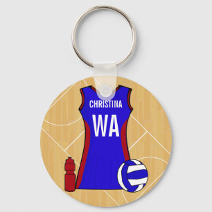 Unique Personalised Netball Key Ring