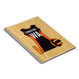 Unique Personalised Netball Spiral Notebook