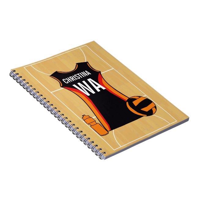 Unique Personalised Netball Spiral Notebook (Right Side)