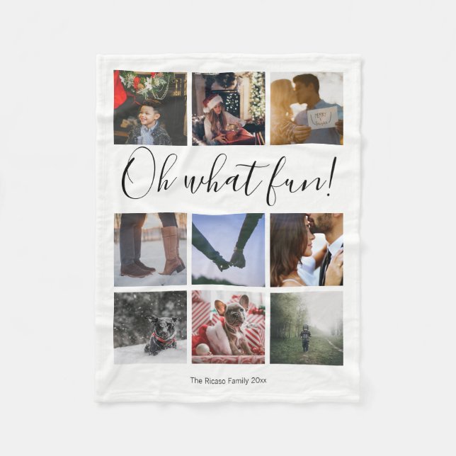 Unique Personalised Oh What Fun Fleece Blanket (Front)