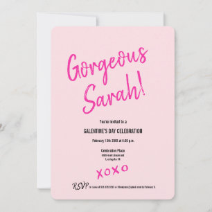Unique Personalised XOXO Pink Galentine's Day Invitation