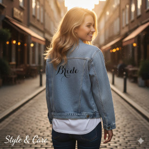 Unique Personalized Denim Jacket for Stylish Bride