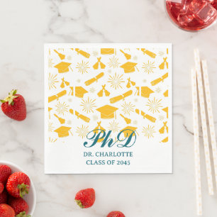 Unique PHD Graduation Party Napkin