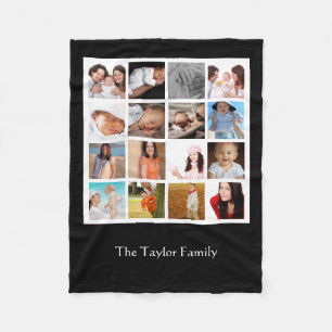Unique Photo Collage Mosaic Personalised Fleece Blanket