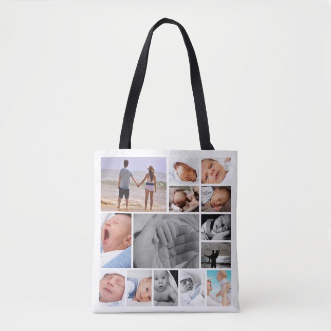 Unique Photo Collage Personalised Tote Bag (Front)