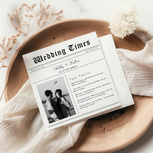 Unique Photo Fun Facts About Newspaper Wedding  Napkin