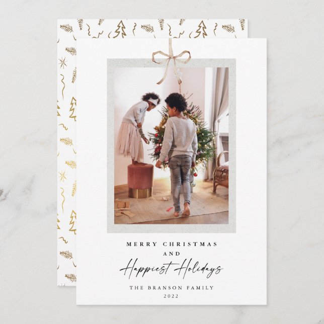 Unique Photo Merry Christmas Happiest Holiday Card (Front/Back)