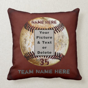 Unique Photo Personalised Baseball Senior Gifts Cushion