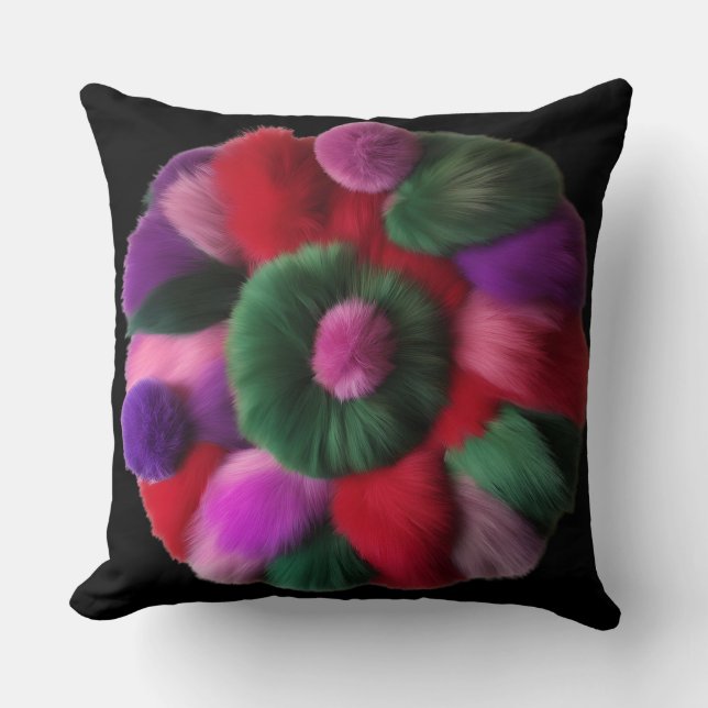 Unique Pillow Illusion On Black 20" (Front)