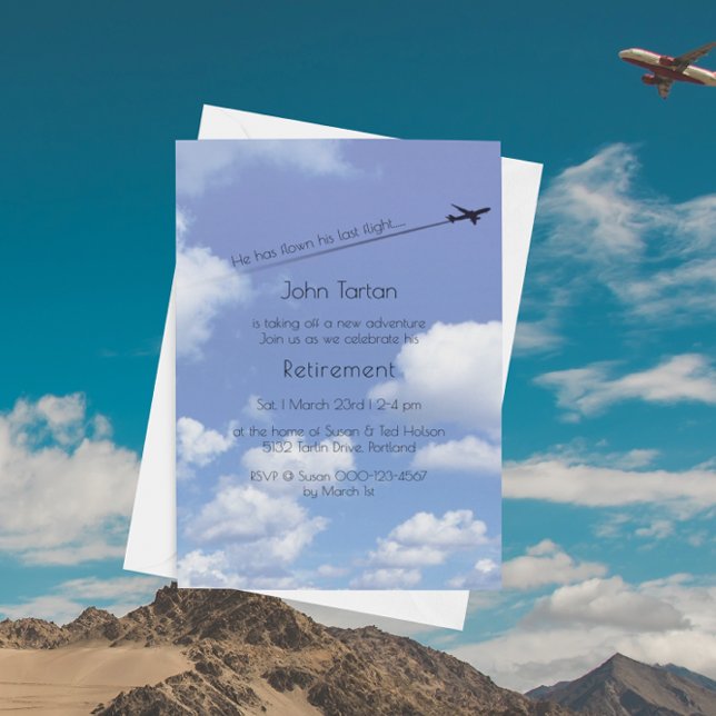 Unique Pilot Retirement or Birthday Party Invitation (Creator Uploaded)