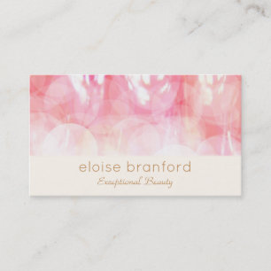Unique Pink Abstract Bokeh Spa Beauty Salon Business Card