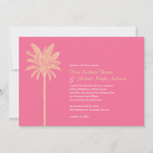 Unique Pink Beach Wedding Invitations