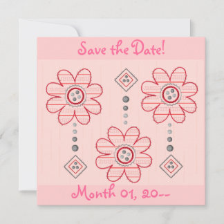 Unique Pink Cross Stitch Flower Announcements
