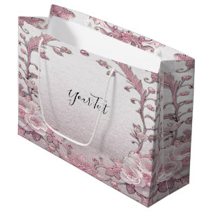 Unique Pink Floral Gift Bag