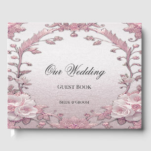 Unique Pink Floral Guest Book