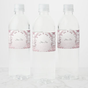 Unique Pink Floral Water Bottle Label