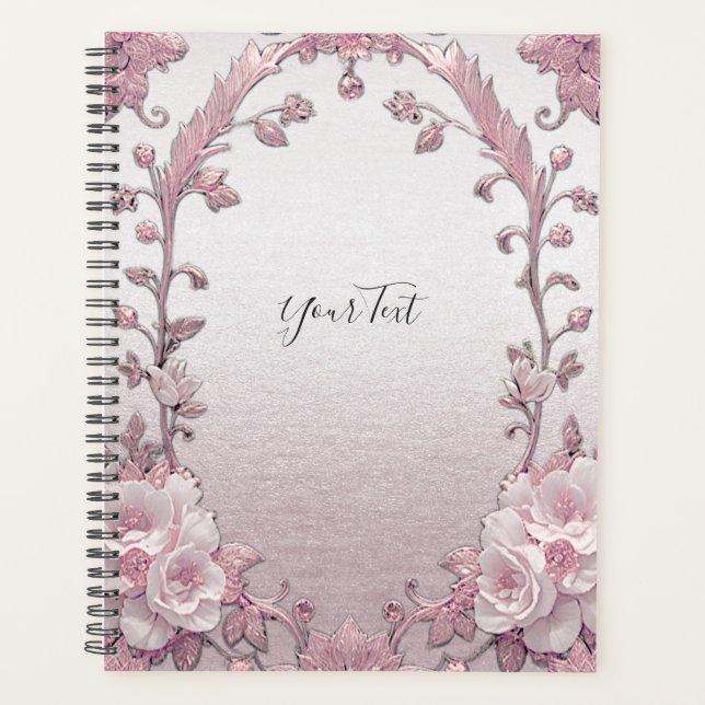 Unique Pink Floral Wedding Planner (Front)