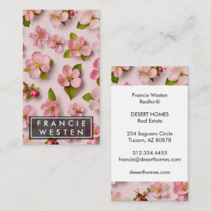 Unique Pink Florals Flower Pattern Photography Business Card