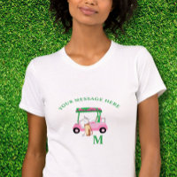 Unique Pink Golf Cart Monogram Bella+Canvas