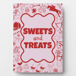 Unique Pink Horse Girl Equestrian Birthday Dessert Plaque