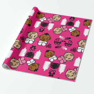 Unique Pink New Baby Gift  Wrapping Paper