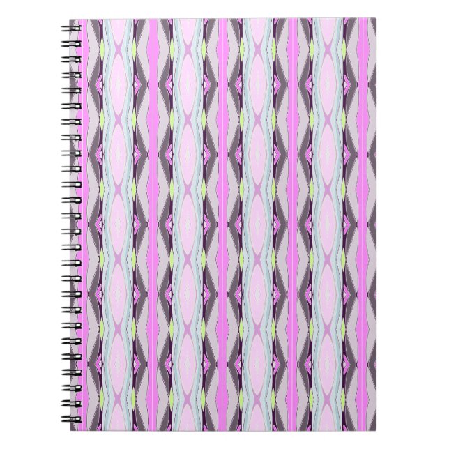 Unique Pink Pattern Spiral Notebook (Front)