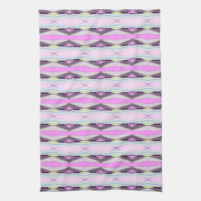 Unique Pink Pattern Tea Towel (Vertical)