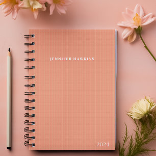 Unique Pink Stripe Texture 2024 Weekly Personal Planner