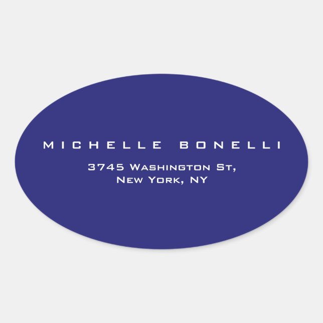 Unique Plain Midnight Blue Oval Sticker (Front)
