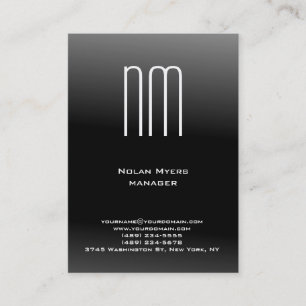 Unique plain simple black white monogram business card