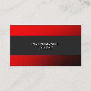Unique Plain Stylish Red Grey Business Card