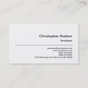 Unique Platinum Plain Architect Business Card