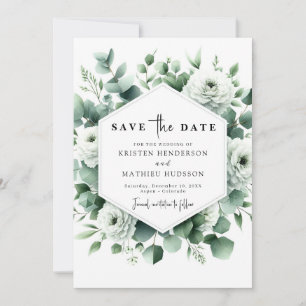 Unique Playful Eucalyptus Digital Wedding Save The Date