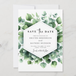 Unique Playful Eucalyptus Digital Wedding Save The Date