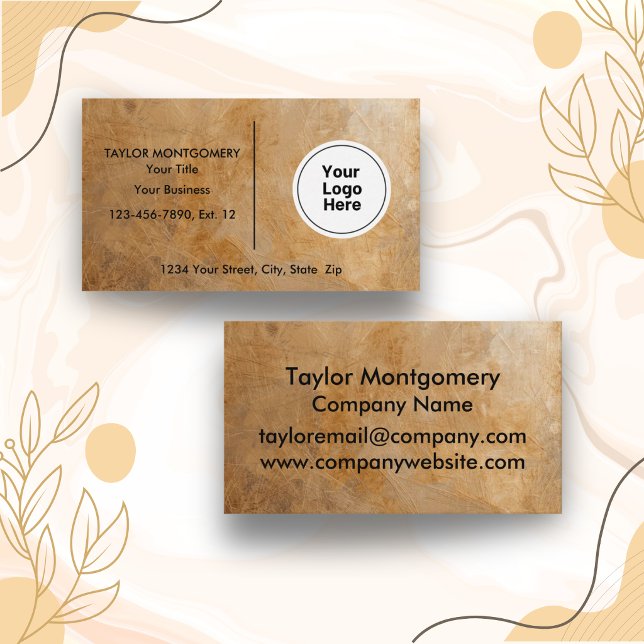 Unique Professional Brown Design Logo Business Card (A minimalist design focusing on your unique logo, ensuring it stands out boldly for networking)