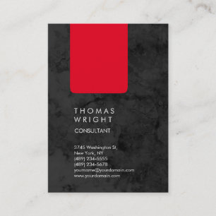 Unique Professional Grey Red Modern Elegant Business Card
