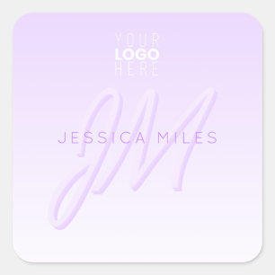 Unique Professional Name Template   Light Purple Square Sticker
