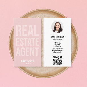 Unique Professional Real Estate Realtor QR Code Business Card
