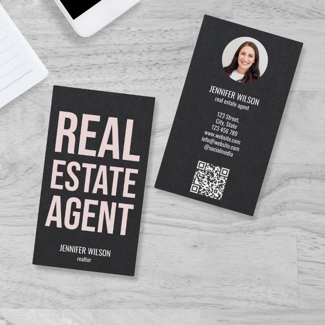 Unique Professional Real Estate Realtor QR Code Business Card (Creator Uploaded)