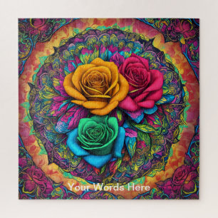 Unique psychedelic & fun personalised jigsaw puzzle