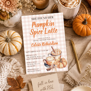 Unique Pumpkin Spice Latte Bridal Shower Theme Invitation