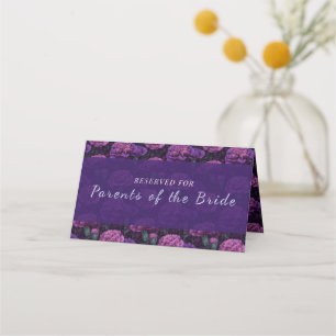 Unique Purple Carnation Aesthetic Tropical Wedding Place Card