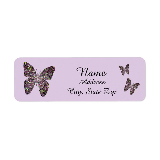 Unique Purple Mosaic Butterflies Beautiful Address (Front)
