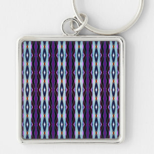 Unique Purple Pattern Key Ring