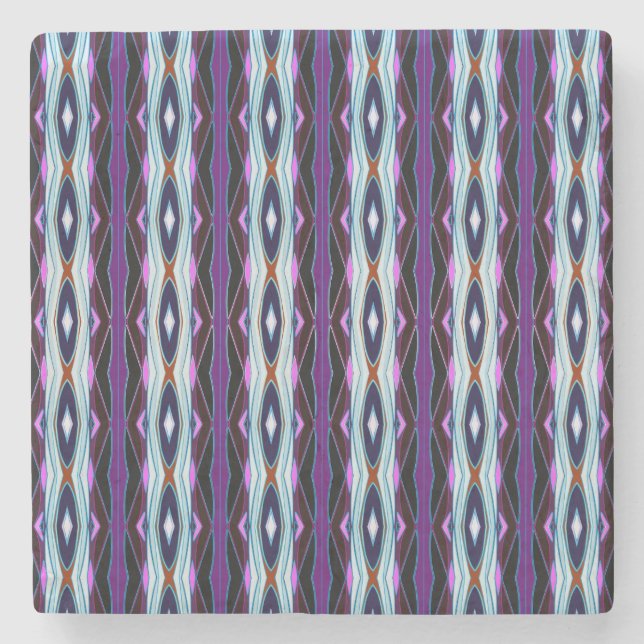Unique Purple Pattern Stone Coaster (Front)