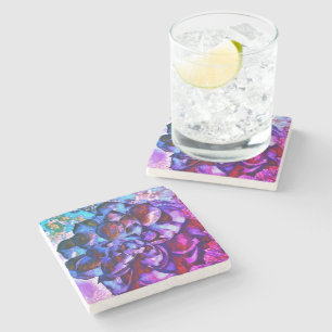 Unique Purple Sapphire Flower Coaster