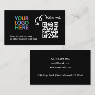 Unique QR code personalised scannable website Business Card