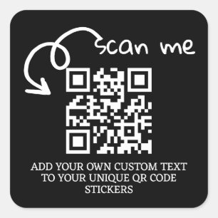 Unique QR code personalised scannable website Square Sticker