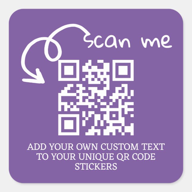 Unique QR code personalised scannable website Square Sticker (Front)
